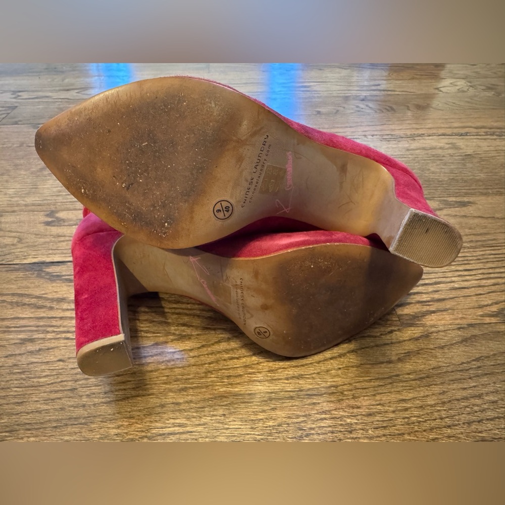 Kristen Cavallari Chinese Laundry Red Suede Slouch Ankle Boots Size 9 / 40 - Picture 5 of 8